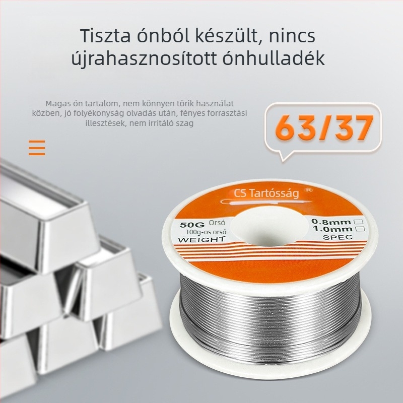 Welding Fort rosinmagos forraszórud, magas tisztaságú, alacsony füsttel, tisztítás nélkül, kis tekercs, 100 g