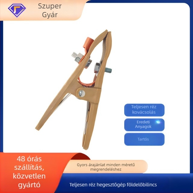 Tiszta réz A‑alakú földelő csipesz hegesztőgépekhez – másodlagos földelő csipesz, 500 A; 300–800 A teljes réz