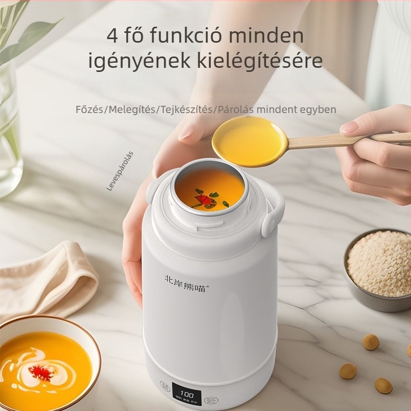 Autó- és otthoni használatra szánt elektromos melegítő pohár, 1 literes kapacitás, 316 rozsdamentes acél belső, 220 V