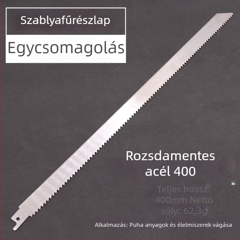 Hosszított hosszúságú fűrészlap fához, 400/500/580 mm, durva és finom fogazat.