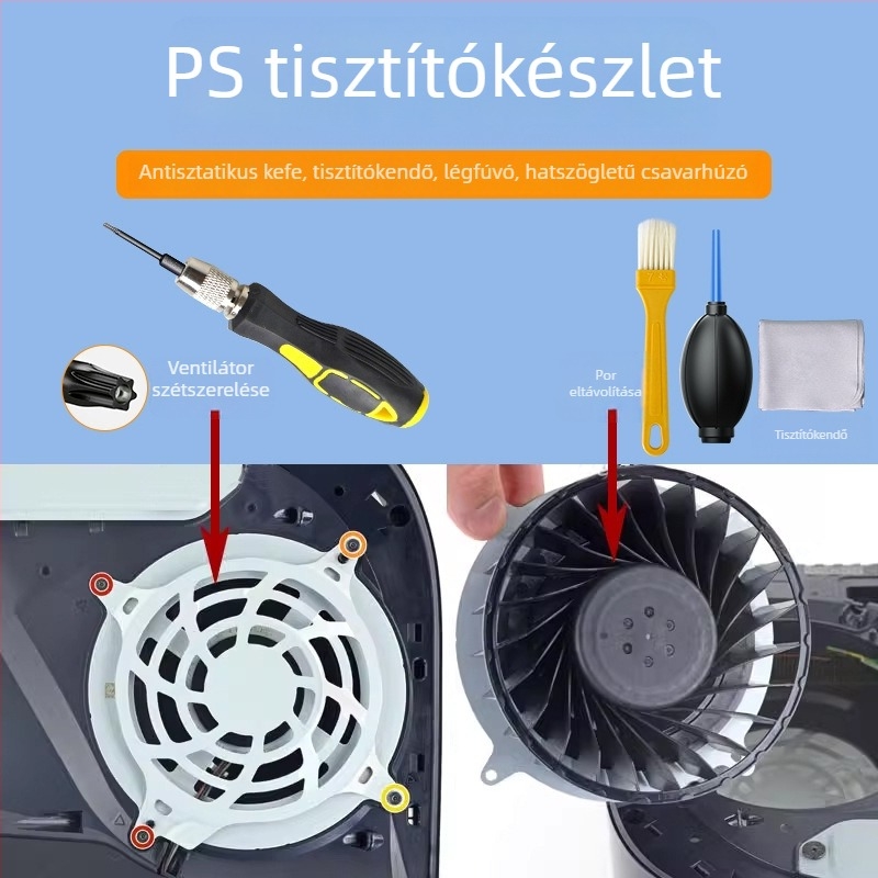 PS5 szétszerelési és pormentesítő eszköz – csavarhúzó PS4-hoz, Xbox 360-hoz és Xbox One-hoz, kontroller javítás