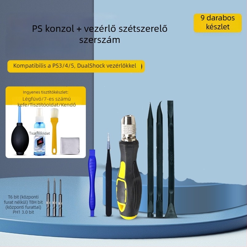 PS5 szétszerelési és pormentesítő eszköz – csavarhúzó PS4-hoz, Xbox 360-hoz és Xbox One-hoz, kontroller javítás