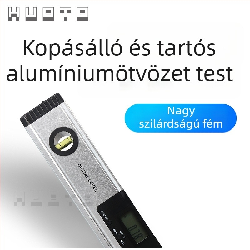 HUOTO alumíniumötvözetű lézeres szint digitális kijelzővel, szint- és szögmérő