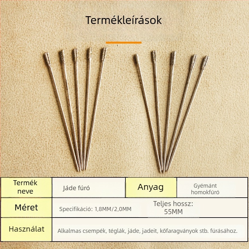 Speciális fúrófej csempéhez – üreges csempék javítására, gyémánt szemcsés fúró 2 mm és 1,8 mm