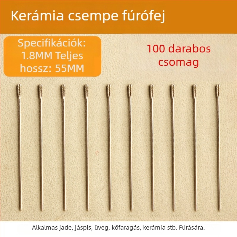 Speciális fúrófej csempéhez – üreges csempék javítására, gyémánt szemcsés fúró 2 mm és 1,8 mm
