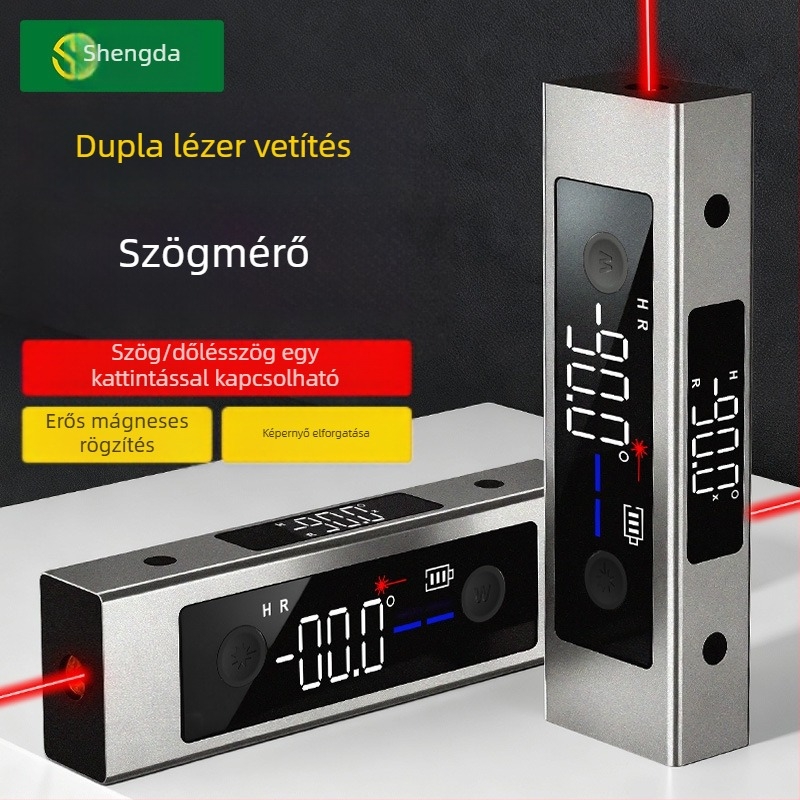 Shengda digitális dőlésmérő infravörös lézeres vízszintezővel – dőlés és szög mérő készülék