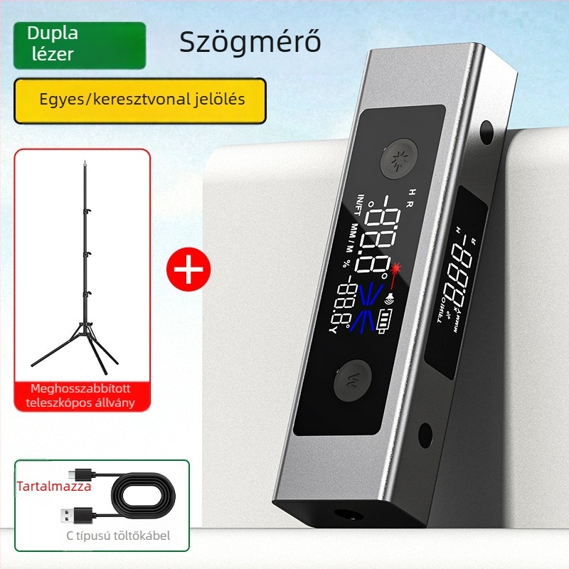 Shengda digitális dőlésmérő infravörös lézeres vízszintezővel – dőlés és szög mérő készülék