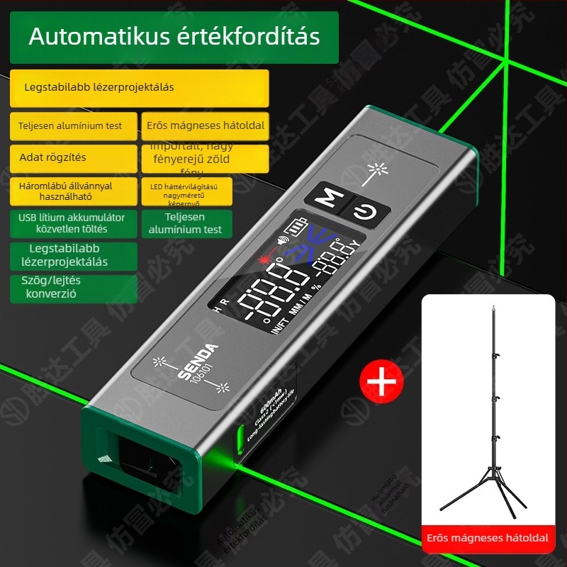 Shengda digitális dőlésmérő infravörös lézeres vízszintezővel – dőlés és szög mérő készülék