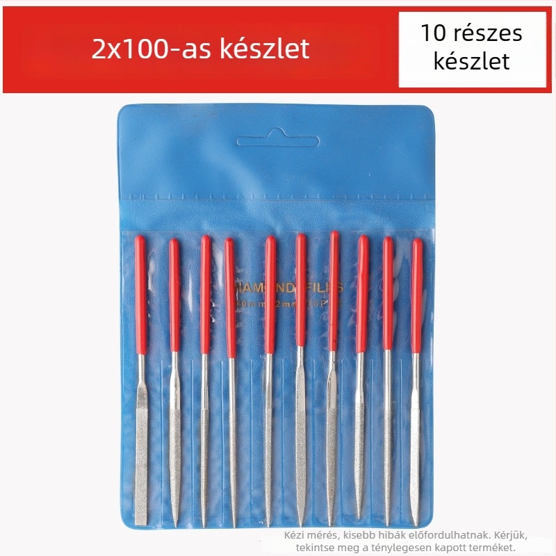 Letter Worker 10 darab mini reszelőkészlet elektroplátolt gyémánt reszelőkkel, 100 mm hosszú, különböző formák