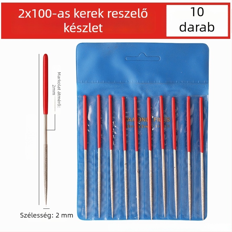 Letter Worker 10 darab mini reszelőkészlet elektroplátolt gyémánt reszelőkkel, 100 mm hosszú, különböző formák