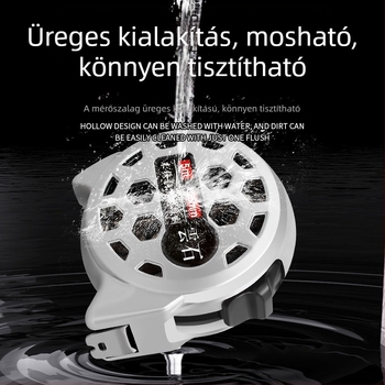 Rozsdamentes acélszalag mérő, lézeres gravírozással, üreges dizájnnal, vízálló, korrózióálló, ütésálló, nagy precíziójú, vízben használható
