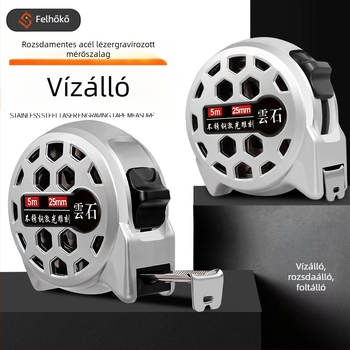 Rozsdamentes acélszalag mérő, lézeres gravírozással, üreges dizájnnal, vízálló, korrózióálló, ütésálló, nagy precíziójú, vízben használható