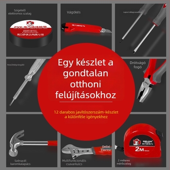 Delixi Háztartási szerszámtáska – többfunkciós javítási és asztalos készlet járművekhez (szétszerelési eszközök)