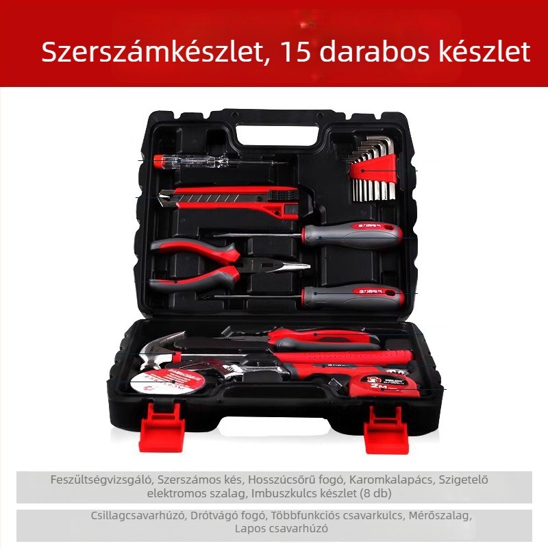 Delixi Háztartási szerszámtáska – többfunkciós javítási és asztalos készlet járművekhez (szétszerelési eszközök)