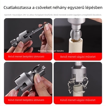 PPR csőmenet-készítő eszköz – belső és külső menethez, 4/6 hüvelyk és 1 hüvelyk csövekhez