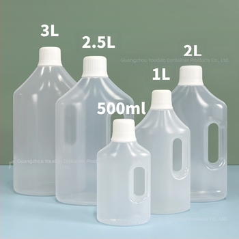 PP fertőtlenítő palack 500 ml–3000 ml, sav- és lúgálló műanyag, csavaros kupakkal, fúvóformázással készült