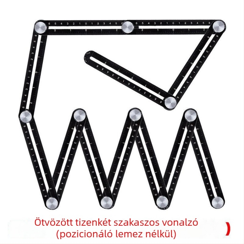 Hatoldalú, univerzális összecsukható vonalzó – csempézéshez, lyukhelymeghatározó, asztalos és vakolási munkákhoz — Xuan xuan
