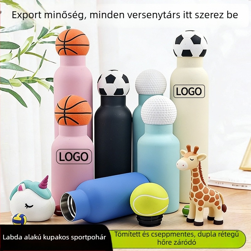 304 rozsdamentes acél sportpalack gömb alakú fedéllel, fogantyúval, nagy kapacitás, testreszabható gravírozás, modern minimalist termosz