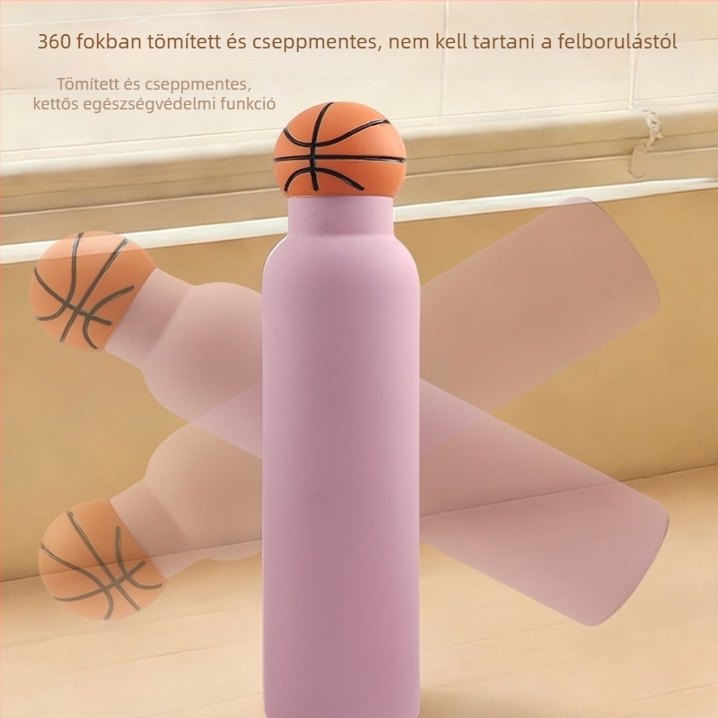 304 rozsdamentes acél sportpalack gömb alakú fedéllel, fogantyúval, nagy kapacitás, testreszabható gravírozás, modern minimalist termosz