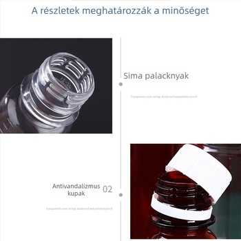 50-500 ml PET borostyán reagensüveg, átlátszó műanyag adagoló palack