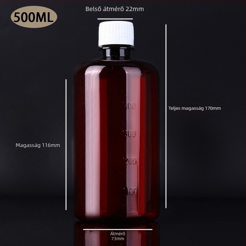 50-500 ml PET borostyán reagensüveg, átlátszó műanyag adagoló palack