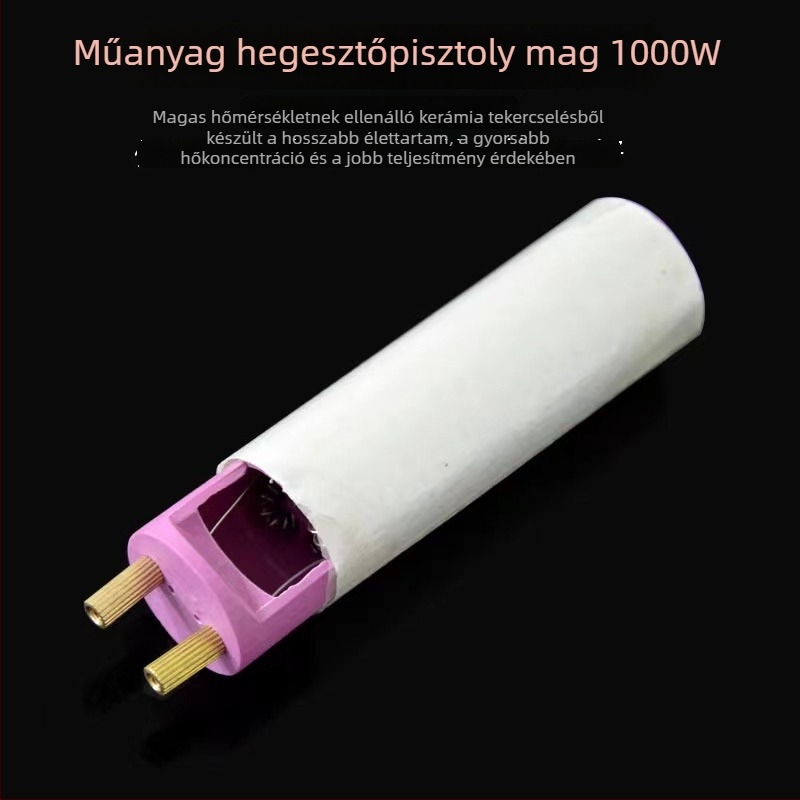 Műanyag hegesztésre szolgáló meleglevegős pisztoly, állítható hőmérsékletű kerámiás fűtőmaggal, 500W/700W/1000W