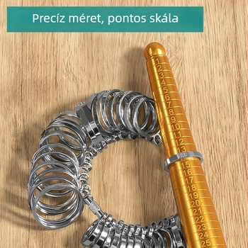 Gyűrűméret-mérő eszköz, ujjmérővel és gyűrűtágító rúddal