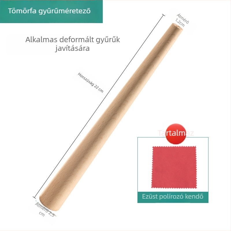 Gyűrűméret-mérő eszköz, ujjmérővel és gyűrűtágító rúddal