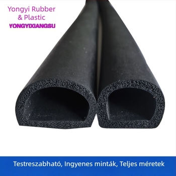 EPDM habos tömítő, nagy D-formájú profil, szekrényekhez, 15×16, üreges félkör, öntapadó