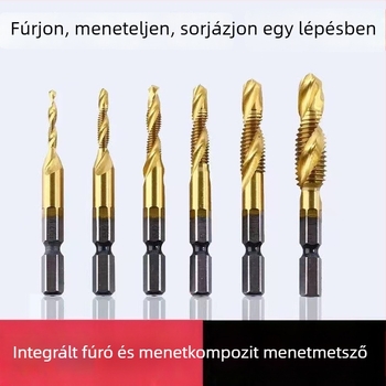 Három az egyben rozsdamentes acél fúrás- és menetkészlet önmetsző csavarokkal