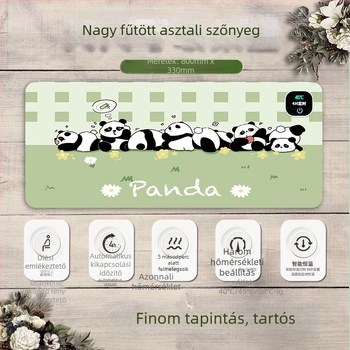Panda fűtőpad egérpad – óriási asztali matrac számítógéphez, irodához és játékokhoz, méretek 60×30 cm, 80×30 cm vagy 90×40 cm