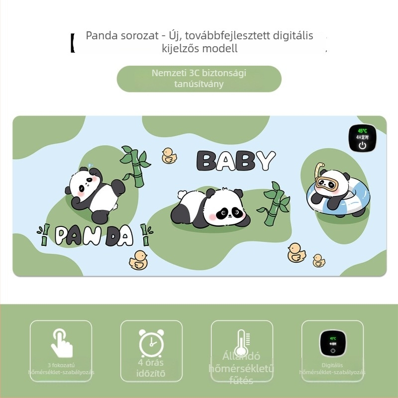 Panda fűtőpad egérpad – óriási asztali matrac számítógéphez, irodához és játékokhoz, méretek 60×30 cm, 80×30 cm vagy 90×40 cm