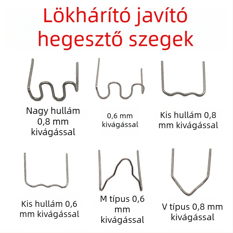 Autó lökhárító plasztikus javításához készült hegesztődrót és hegesztőszeg