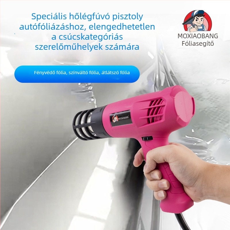 Új modell autóburkolathoz készült hőlégfúvó: nagy teljesítményű égés elleni védelem, graffiti stílusú színváltás, hőmérséklet-szabályozható zsugorodó fólia