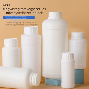 Fehér HDPE műanyag üveg 250–1000 ml növényvédő szerhez, vegyi anyagokhoz és reagensekhez