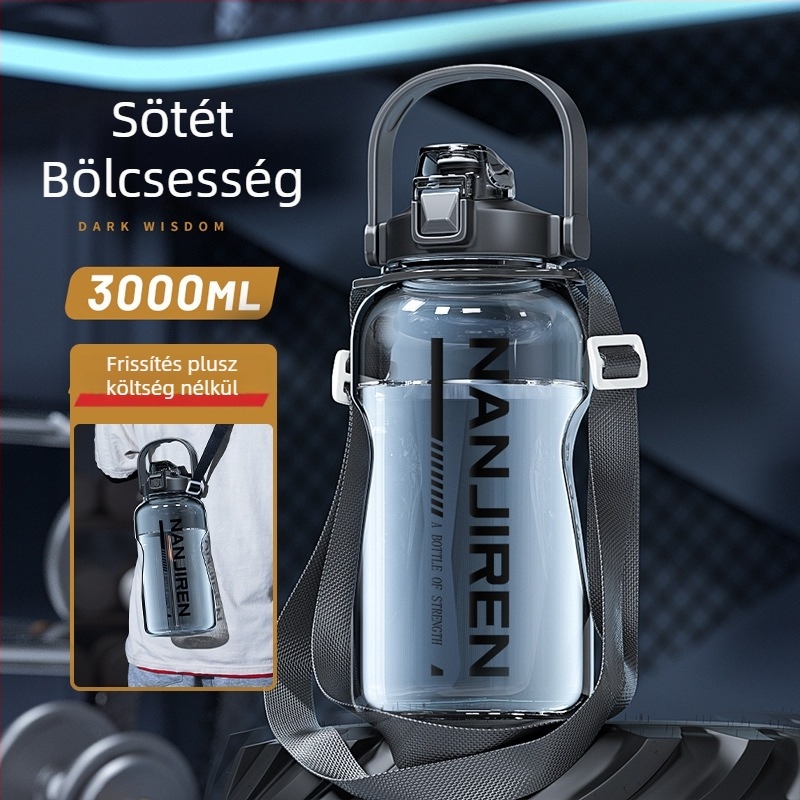 3000 ml sportos vizes palack, nagy kapacitású, PC műanyagból, hőálló, Antarctic People