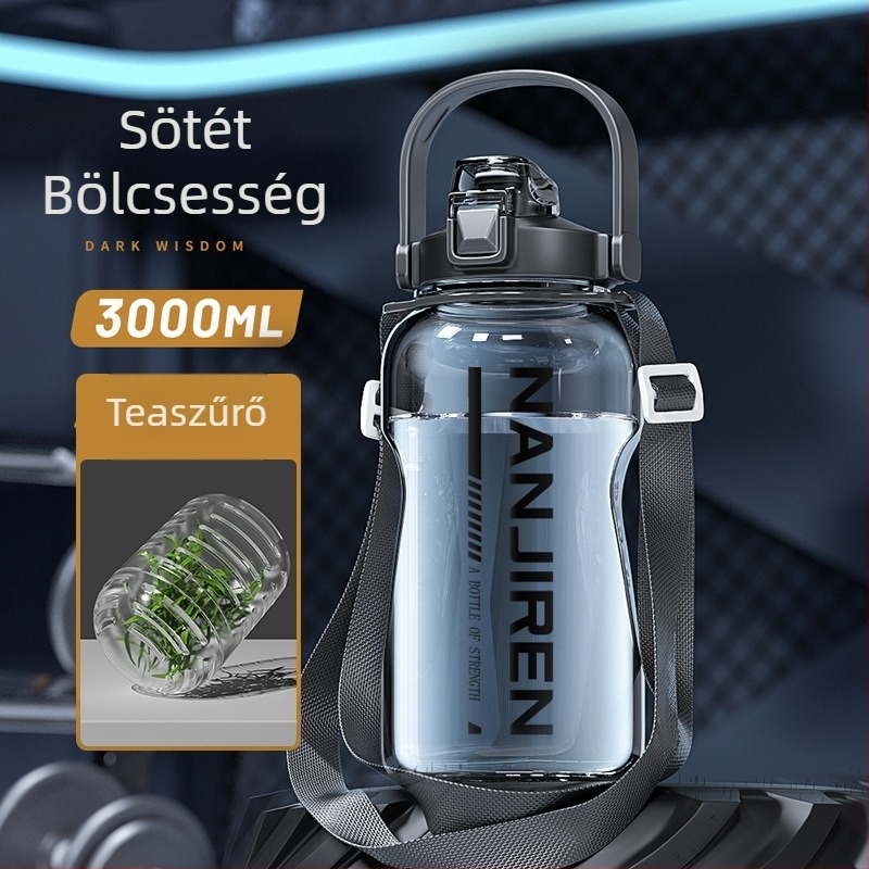 3000 ml sportos vizes palack, nagy kapacitású, PC műanyagból, hőálló, Antarctic People
