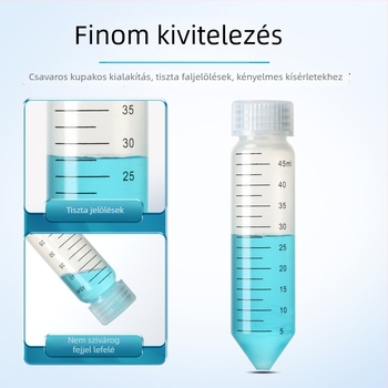 Átlátszó centrifugális cső csavaros kupakkal, 10 ml, 16 ml, 28 ml, 30 ml és 50 ml, szivárgásmentes kialakítás