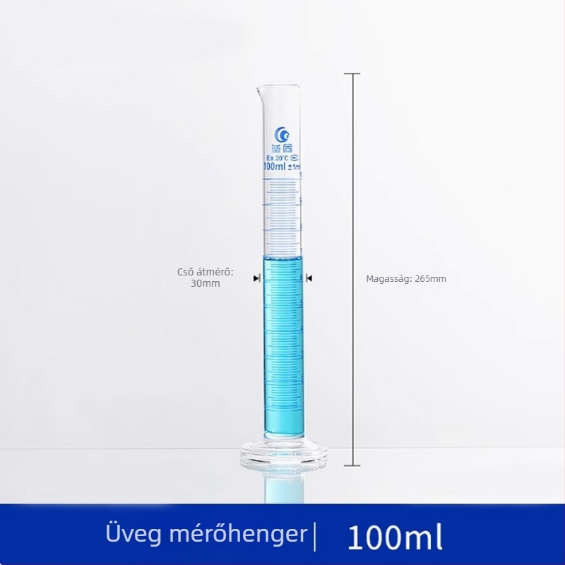 A-osztályú magas boroszilikát üveg mérőhenger, 5/10/25/50/100/250/500/1000/2000 ml