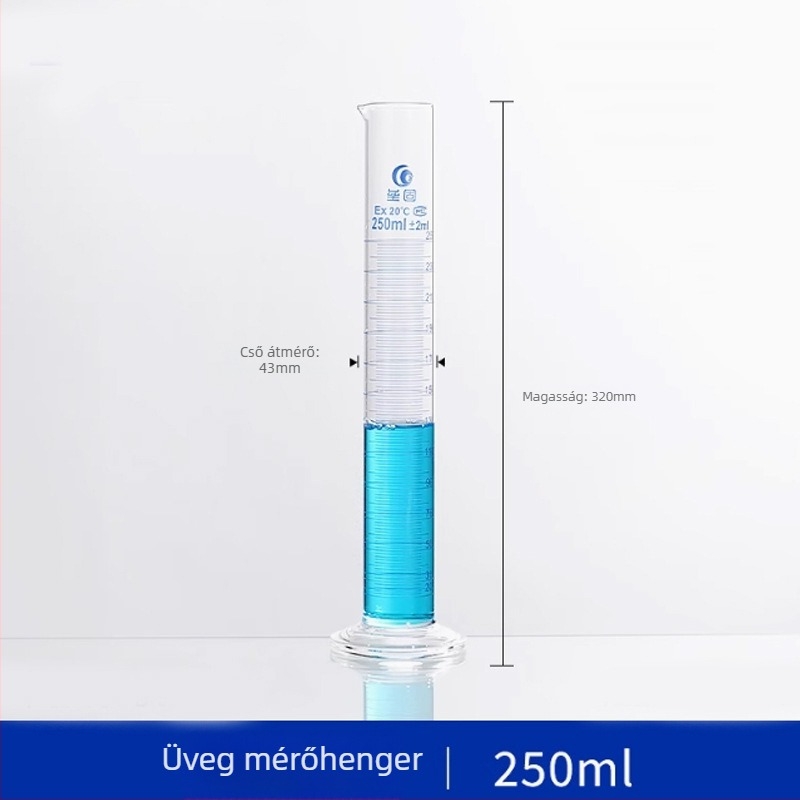 A-osztályú magas boroszilikát üveg mérőhenger, 5/10/25/50/100/250/500/1000/2000 ml