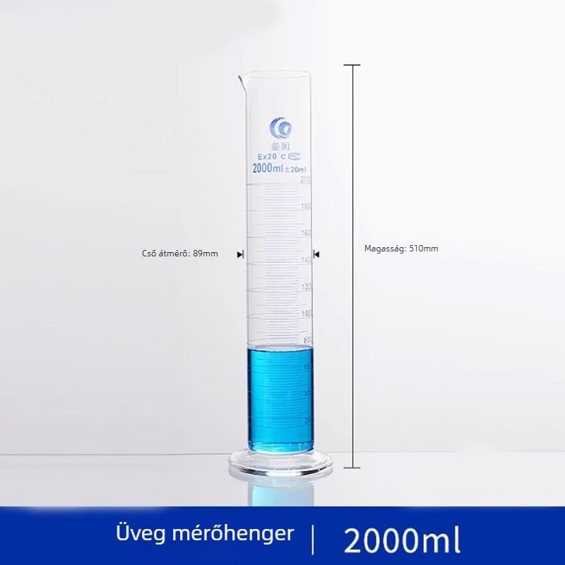 A-osztályú magas boroszilikát üveg mérőhenger, 5/10/25/50/100/250/500/1000/2000 ml