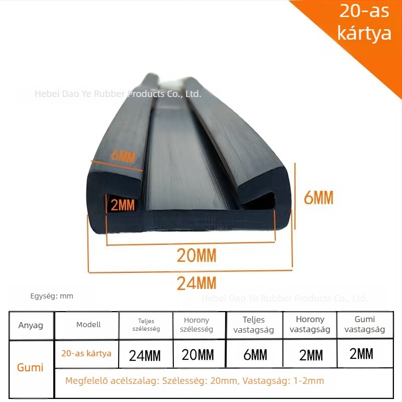 EPDM üzemanyag-tank pad tömítőszalaggal, bilincs, rögzítő szalag, kettős U-alakú élvédő, síkvasból készült ütésvédő szalag