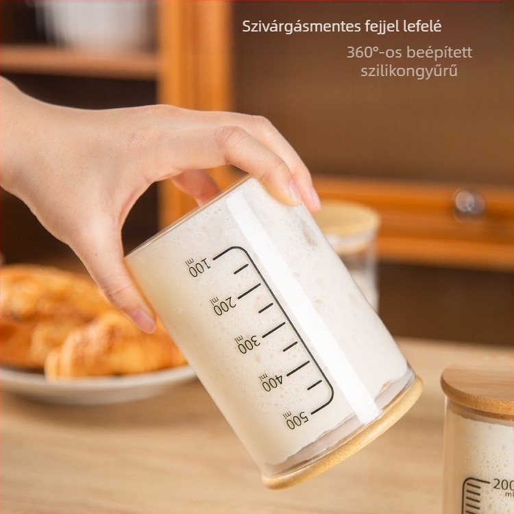Lengyel élesztő törzsű fermentációs üveg mérőskálával — üvegből készült sütőeszköz
