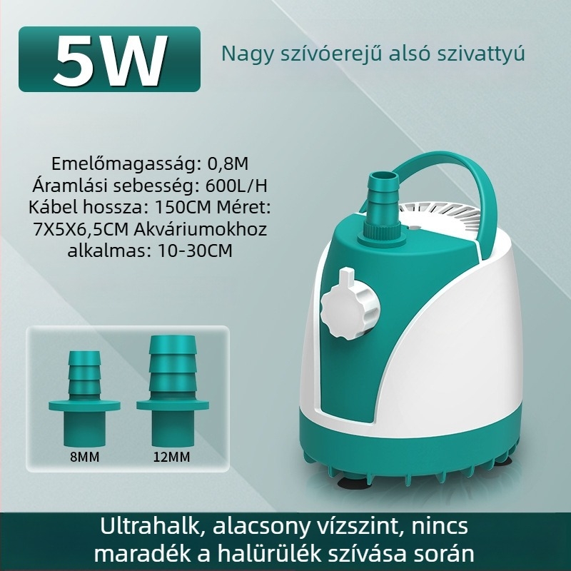SQG merülő akváriumi szivattyú alacsony zajszinttel, háztartási víz körforgó szivattyú, kis alsó szívó szivattyú vízcsere céljára, szárazfutás elleni védelem