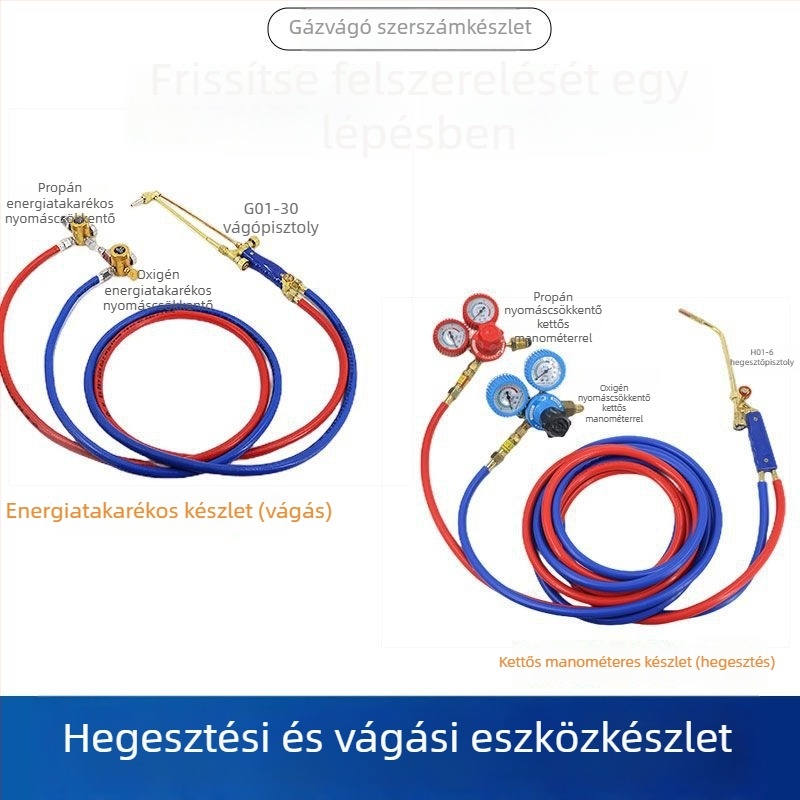 H01-6 Gázos hegesztőpisztoly és 2 az 1-ben hegesztőgép oxigén- és acetilén-kiegészítőkkel
