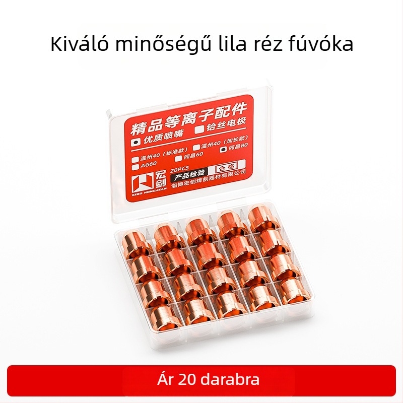 80A plazma vágófej LGK63 – fogyóanyag-készlet plazmavágó pisztolyhoz: fúvóka, elektróda, kerámia védőfedél