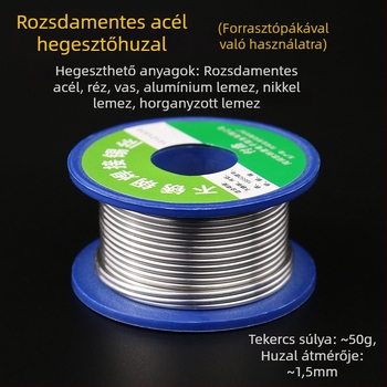 FX-88 Többcélú fluxusmagos rozsdamentes acél forrasztóhuzal elektromos forrasztáshoz, Li-ion akkumulátorral működik, 320°C