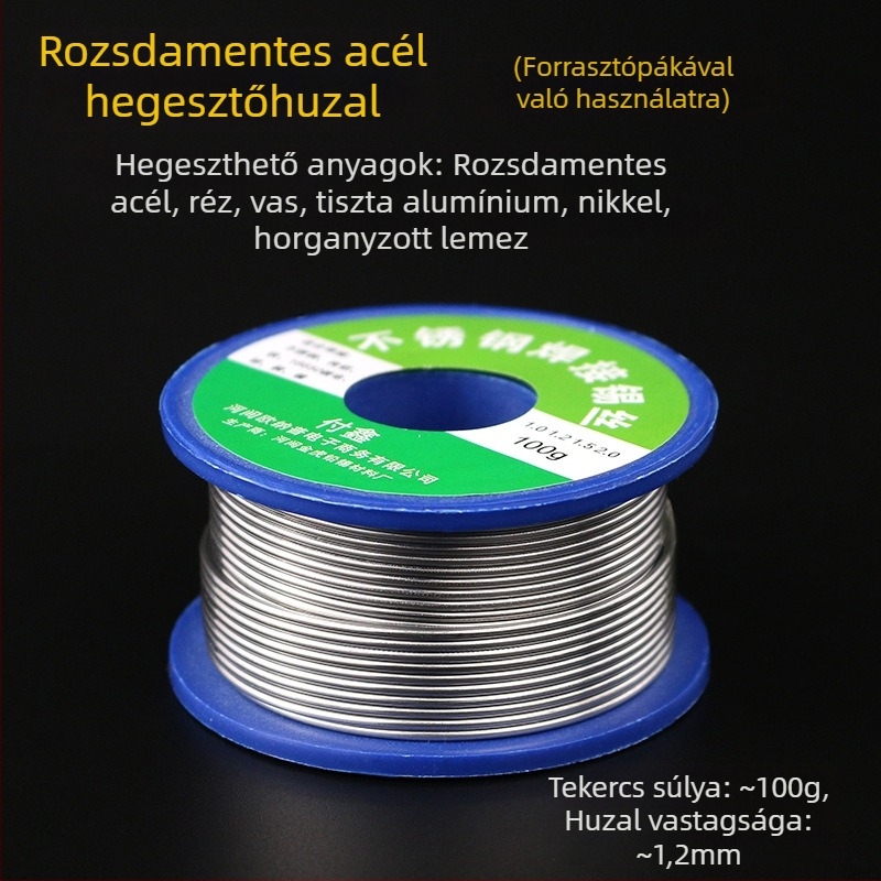 FX-88 Többcélú fluxusmagos rozsdamentes acél forrasztóhuzal elektromos forrasztáshoz, Li-ion akkumulátorral működik, 320°C