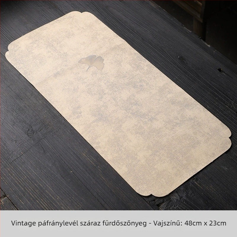 Vintage teafedél ginkgolevéllel és brokát anyaggal, kínai stílusú teaceremónia kiegészítő
