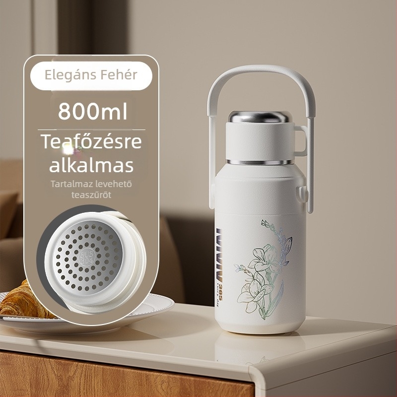 Új, nagy kapacitású hordozható rozsdamentes acél termosz, uniszex, sportos, stílusos és minimalista